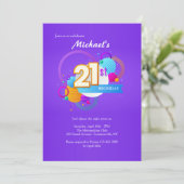 21. Geburtstag Party Einladung (Stehend Vorderseite)