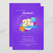 21. Geburtstag Party Einladung (Vorne/Hinten)