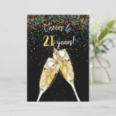 21. Geburtstag Party Einladung (Stehend Vorderseite)