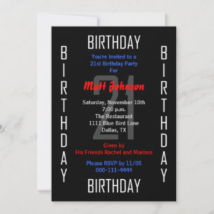 21. Geburtstag Party Einladung 21
