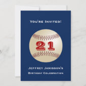 21. Geburtstag Party Einladung Baseball (Vorderseite)