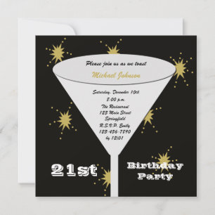 21. Geburtstag Party Einladung Gold 21. Toast
