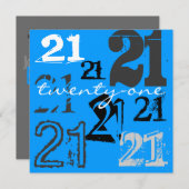 21. Geburtstag Party Einladungen (Vorne/Hinten)