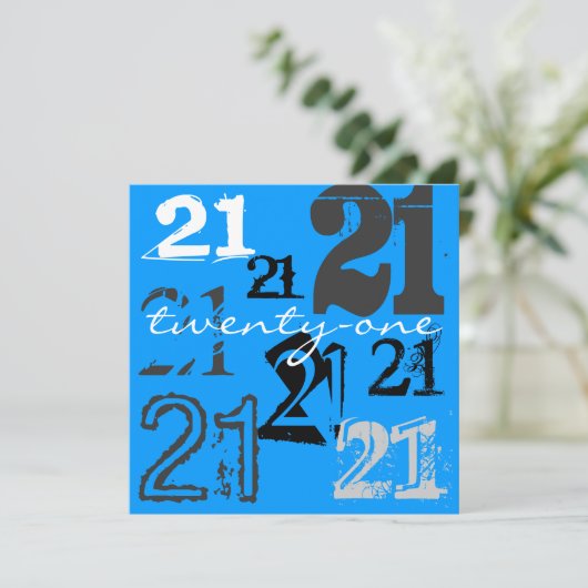 21. Geburtstag Party Einladungen (Stehend Vorderseite)