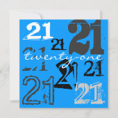 21. Geburtstag Party Einladungen (Vorderseite)
