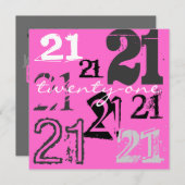 21. Geburtstag Party Einladungen (Vorne/Hinten)