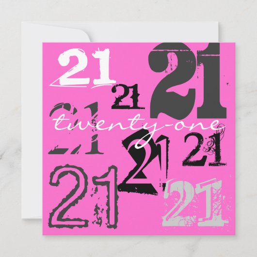 21. Geburtstag Party Einladungen (Vorderseite)