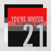 21. Geburtstag Party Einladungen (Vorne/Hinten)