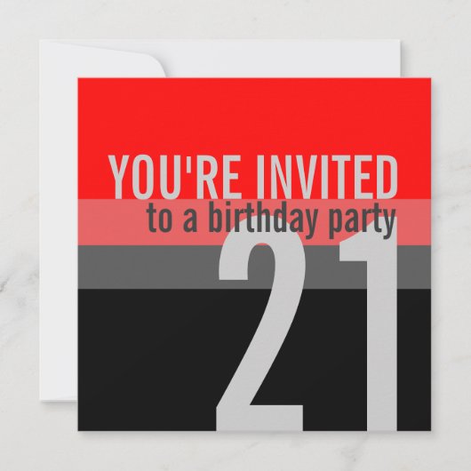 21. Geburtstag Party Einladungen (Vorderseite)