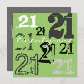 21. Geburtstag Party Einladungen (Vorne/Hinten)
