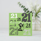 21. Geburtstag Party Einladungen (Stehend Vorderseite)