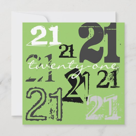 21. Geburtstag Party Einladungen (Vorderseite)
