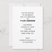 21. Geburtstag Party Einladungen (Rückseite)