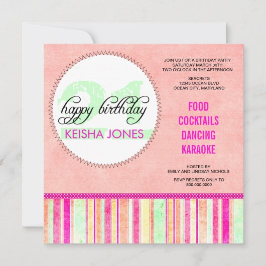 21. Geburtstag Party Einladungen (Vorderseite)