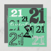 21. Geburtstag Party Einladungen (Vorne/Hinten)