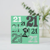 21. Geburtstag Party Einladungen (Stehend Vorderseite)