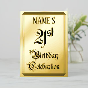 21. Geburtstag Party — Elegantes Script + Individu Folieneinladung