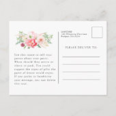 21. Geburtstag Party Feminine Pink Floral Einladungspostkarte (Rückseite)