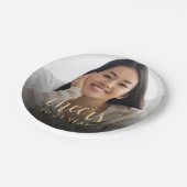 21. Geburtstag Party Foto Cheers Pappteller (Schrägansicht)