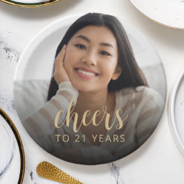 21. Geburtstag Party Foto Cheers Pappteller