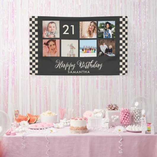 21. Geburtstag Party Foto Collage Banner (Party)