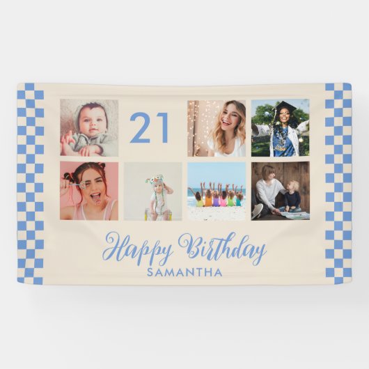 21. Geburtstag Party Foto Collage Banner (Horizontal)