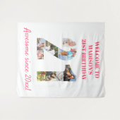 21. Geburtstag Party Foto Collage Hintergrund Rosa Wandteppich (Vorderseite (Horizontal))