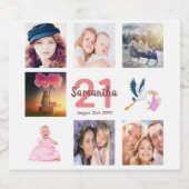 21. Geburtstag Party Foto Collage Schaumweinetikett (Einzelnes Label)