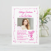 21. Geburtstag Party Foto Espresso Martini Einladung (Stehend Vorderseite)