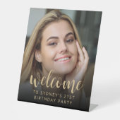 21. Geburtstag Party Foto Willkommen Sockelschild (Vorderseite)