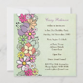 21. Geburtstag Party Frühjahr Blüte individuelle E Einladung (Rückseite)