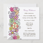 21. Geburtstag Party Frühjahr Blüte individuelle E Einladung (Rückseite)