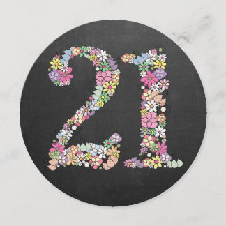 21. Geburtstag Party Frühjahr Blüte individuelle E Einladung