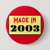 21. Geburtstag Party geboren 2003 21 Button (Vorderseite)