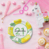 21. Geburtstag Party gelbe Zitronen Name Pappteller (Party)