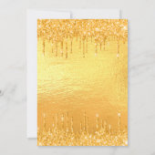 21. Geburtstag Party Gold Glitzer Tropfen Einladung (Rückseite)
