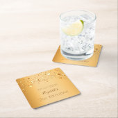 21. Geburtstag Party Goldstars Name Rechteckiger Pappuntersetzer (Vor Ort)