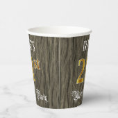 21. Geburtstag Party — Imitate Gold & Imitate Wood Pappbecher (Rechts)