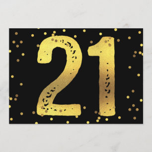 21. Geburtstag Party Imitats Gold Foil Confetti Bl Einladung