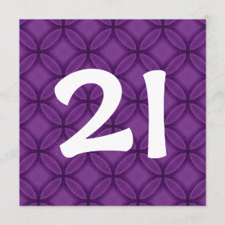 21. Geburtstag Party Lila Circles Template W1060 Einladung