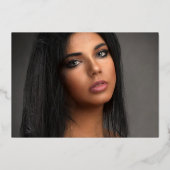 21. Geburtstag Party lila Rose Gold Folieneinladung (Rückseite)