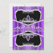 21. Geburtstag Party Lila Silver Black Einladung (Rückseite)