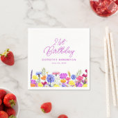 21. Geburtstag Party Lila Wildblume kundenspezifis Serviette (Beispiel)
