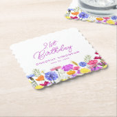 21. Geburtstag Party Lila Wildblume kundenspezifis Untersetzer (angewinkelt)