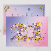 21. Geburtstag Party, mit Blumenbriefen Einladung (Vorne/Hinten)