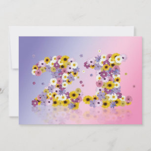 21. Geburtstag Party, mit Blumenbriefen Einladung