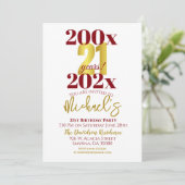 21. Geburtstag Party Modernes Einladung (Stehend Vorderseite)