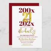 21. Geburtstag Party Modernes Einladung (Vorne/Hinten)