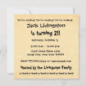 21. Geburtstag Party Modernes Gold und Schwarz Einladung (Rückseite)