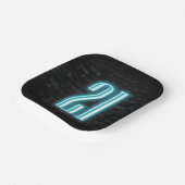 21. Geburtstag Party Neon Sign auf Brick Pappteller (Gewinkelt)